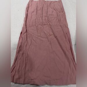 Anthropologie, dusty rose skirt with slits on both sides